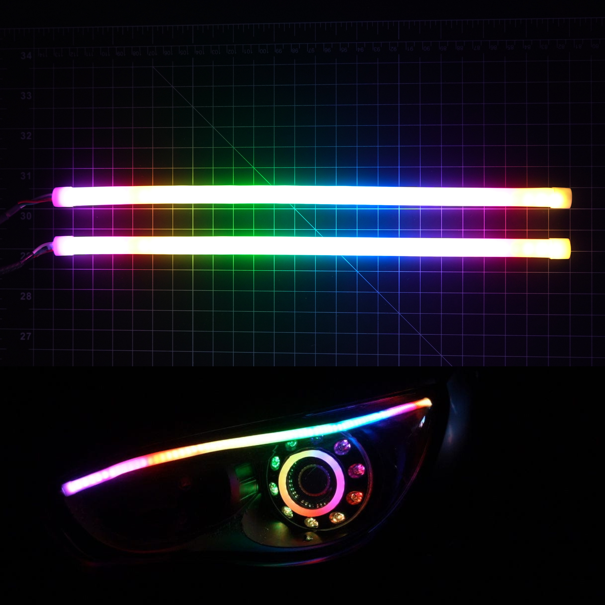Universal Flexible DRL Tube Diffused Strips | Multicolor – Simp Built