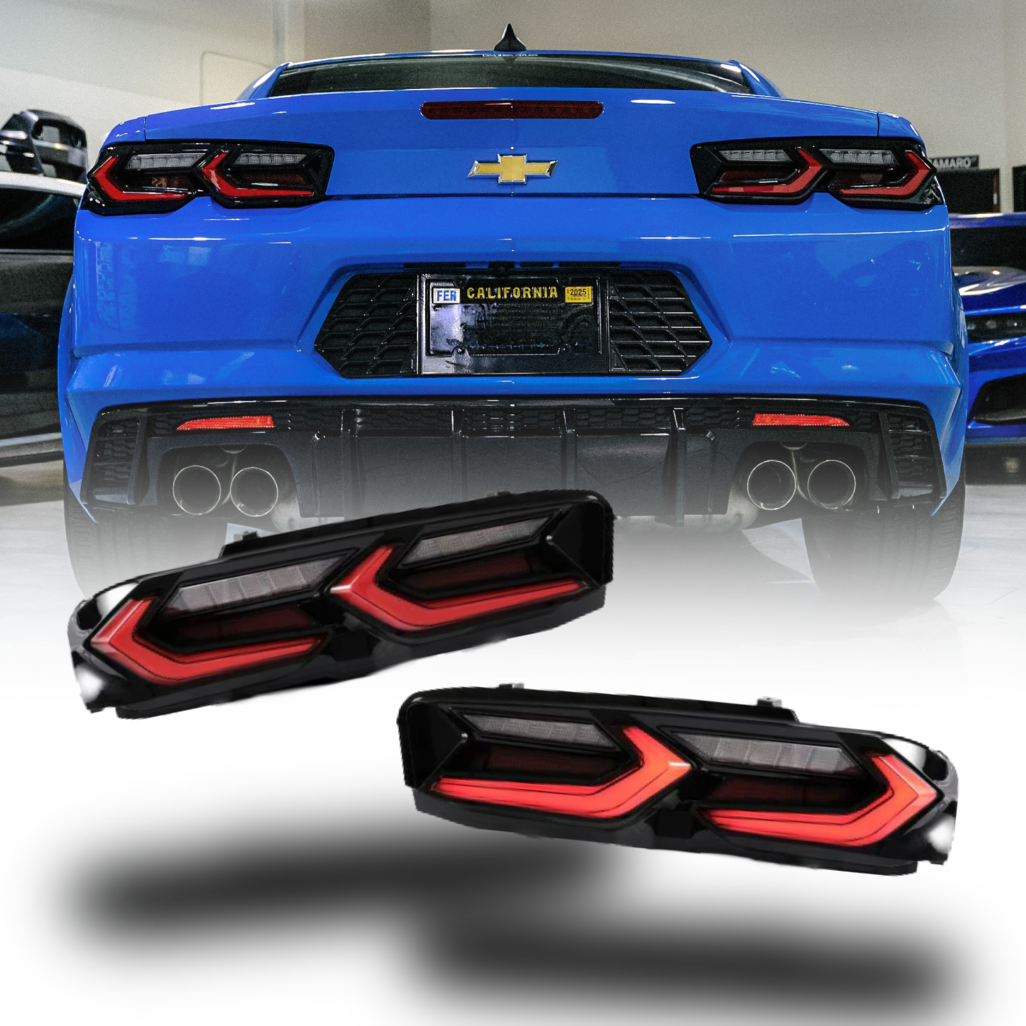 2019-2025 CHEVY CAMARO VELOX LED TAILLIGHTS GLOSS BLACK/RED LENS – Simp ...