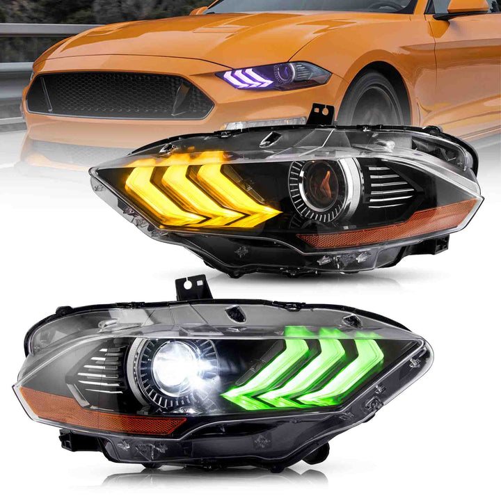 2018–2023 Ford Mustang RGB LED Projector Headlights – OEM Style
