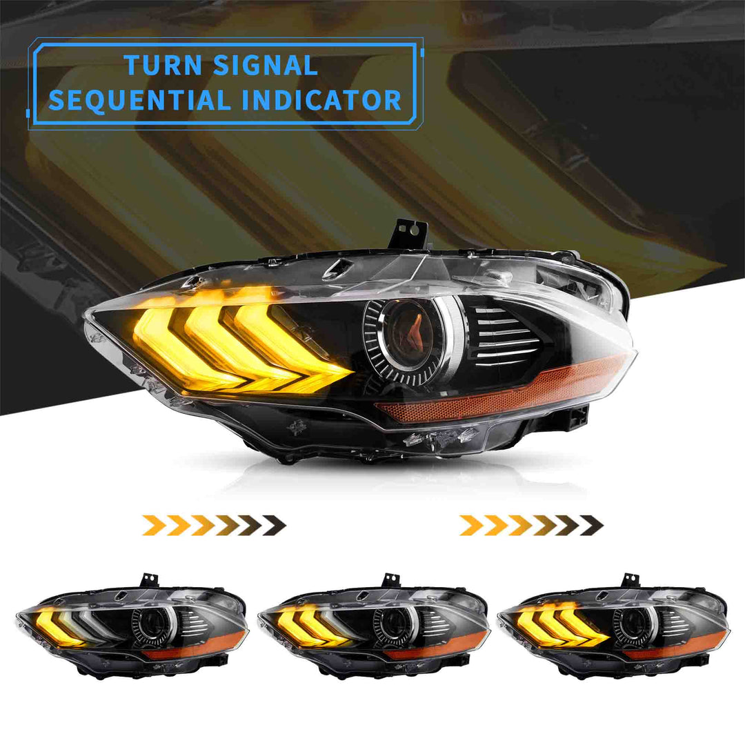 2018–2023 Ford Mustang RGB LED Projector Headlights – OEM Style