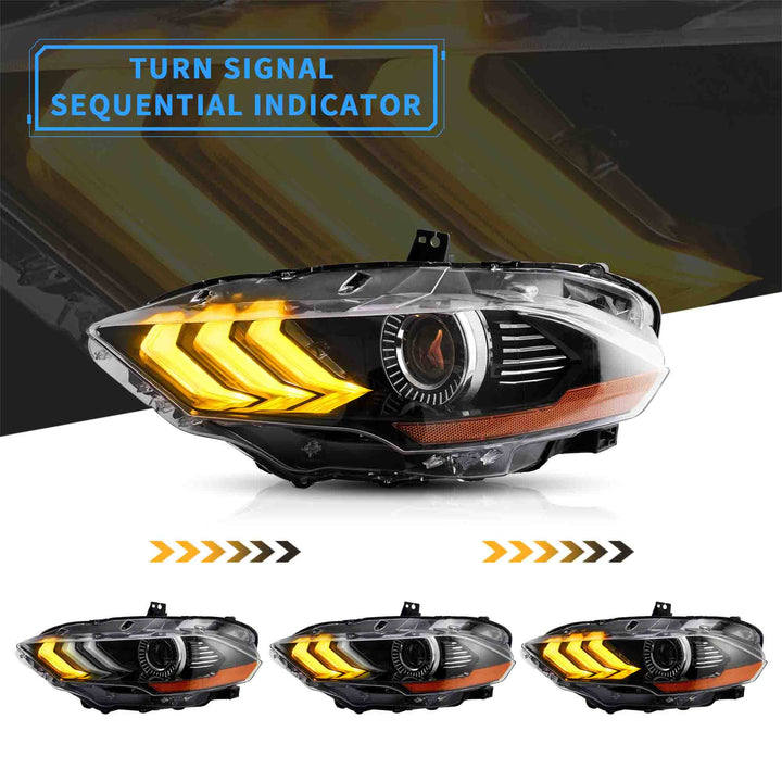 2018–2023 Ford Mustang RGB LED Projector Headlights – OEM Style