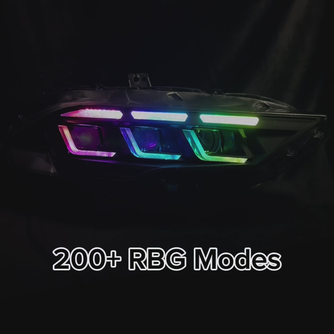 2015-2023 Ford Mustang RGB s650 Style Headlight (V2)